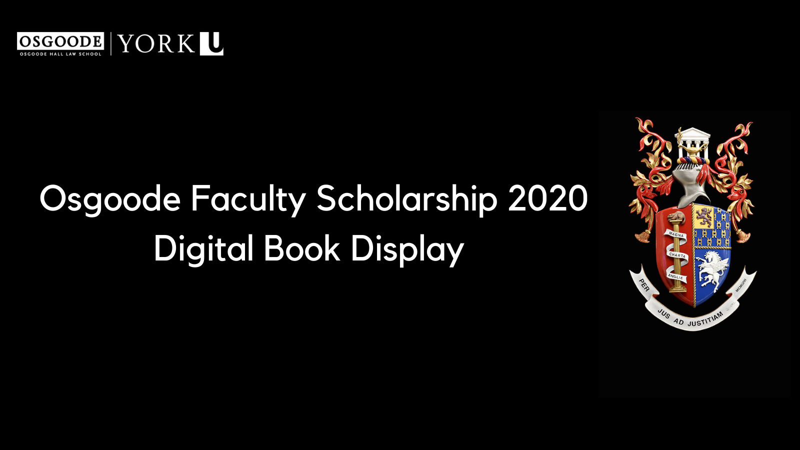 Osgoode Faculty Scholarship Digital Book Display Banner